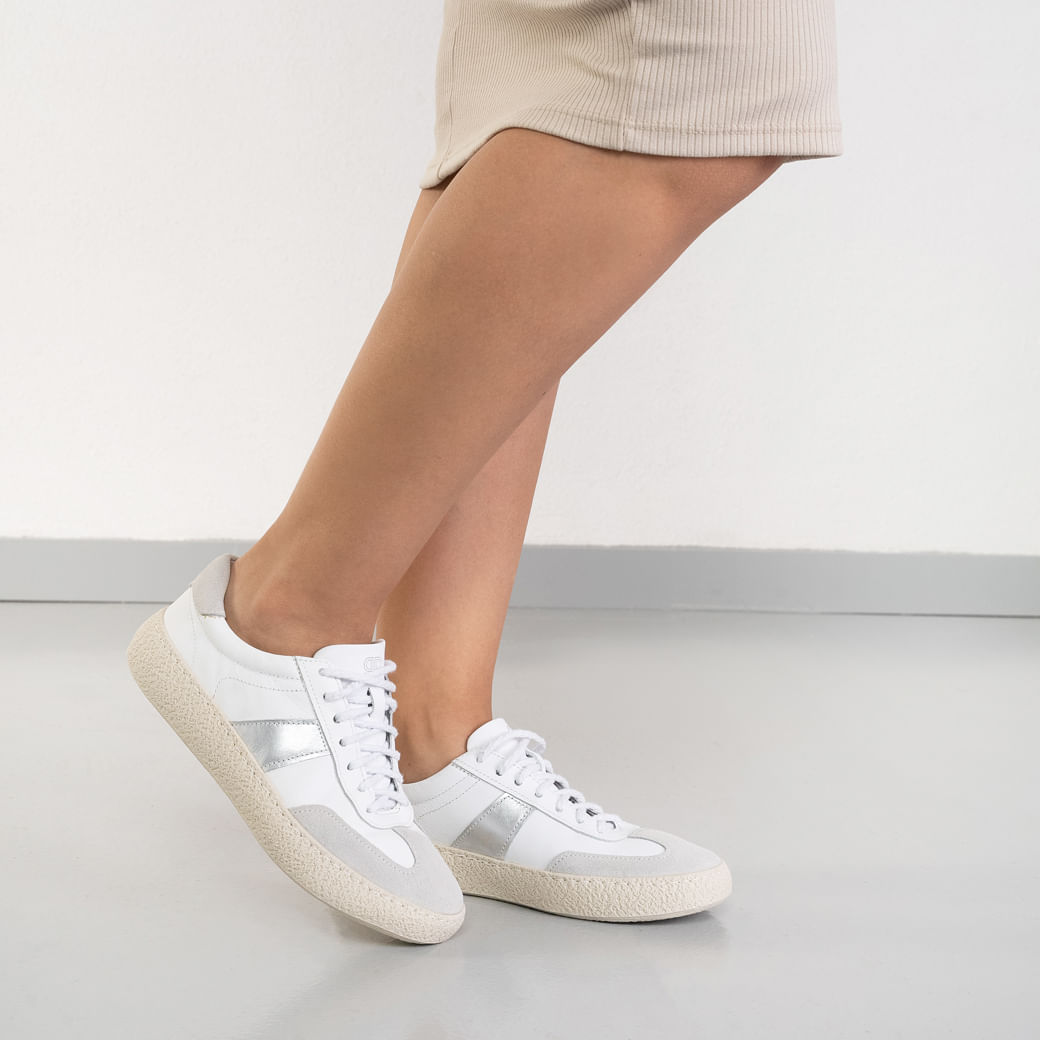 Democrata Tenis Casual 617101-005 BrancoPrata Bora Fem -3-.jpg